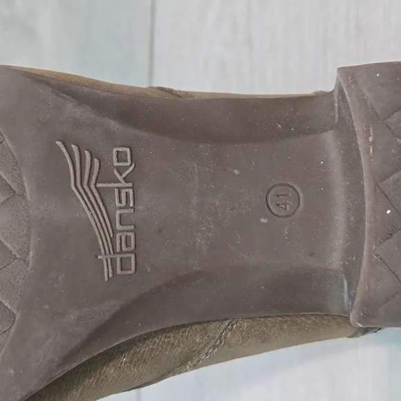 Dansko Women Louise Antiqued Oxford Leather Heels Boots shoes sz 41/10.5-11