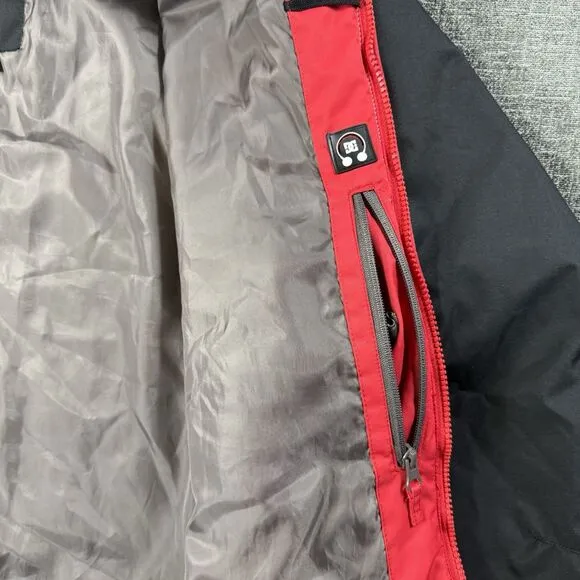 DC Shoes Men's Jacket XL Erkek Billboard 10K Waterproof Red White Hood Coat Y2K