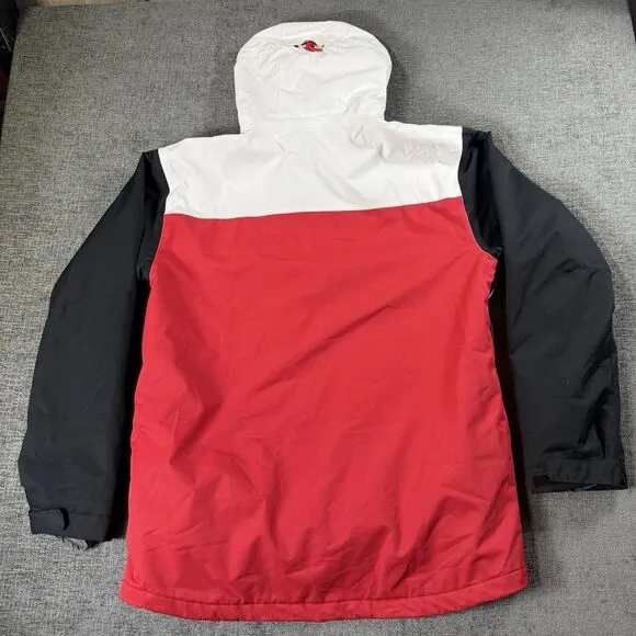 DC Shoes Men's Jacket XL Erkek Billboard 10K Waterproof Red White Hood Coat Y2K