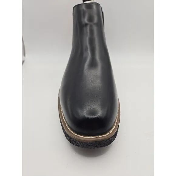 Deer Stags Boots 6 M Zane Chelsea Ankle Booties Black/ Black Leather HTEC.