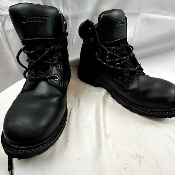 Dexter Work Boots Size 9.5W Black Steel Toe lace up Ankle