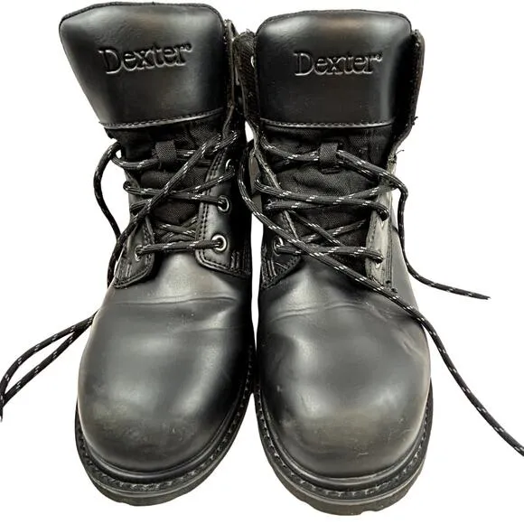 Dexter Work Boots Size 9.5W Black Steel Toe lace up Ankle