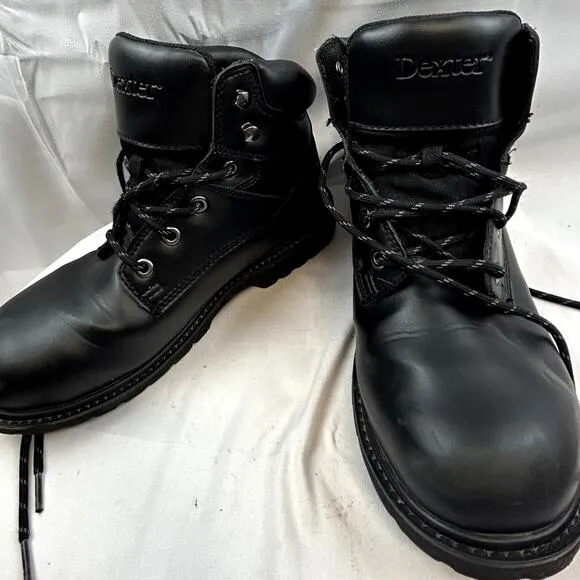 Dexter Work Boots Size 9.5W Black Steel Toe lace up Ankle