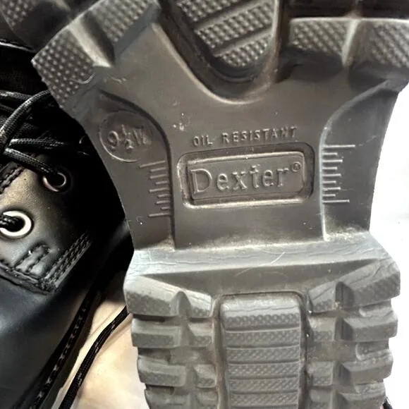 Dexter Work Boots Size 9.5W Black Steel Toe lace up Ankle