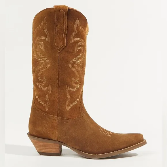Dingo Out West Boots Camel Brown Suede Cowboy Western Sz 10