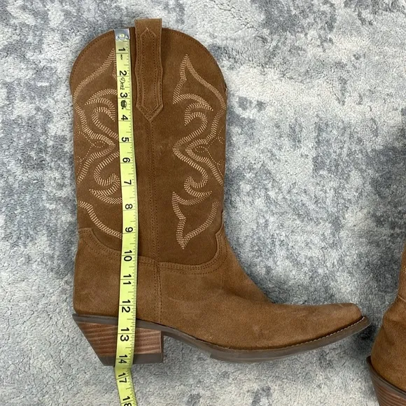 Dingo Out West Boots Camel Brown Suede Cowboy Western Sz 10