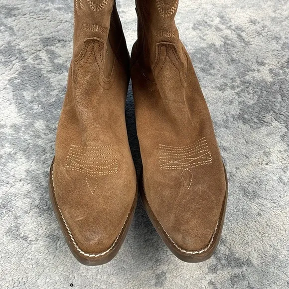 Dingo Out West Boots Camel Brown Suede Cowboy Western Sz 10