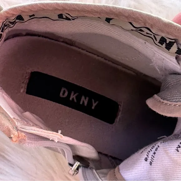 Dkny Silver Lace Up Boots with Textured Design