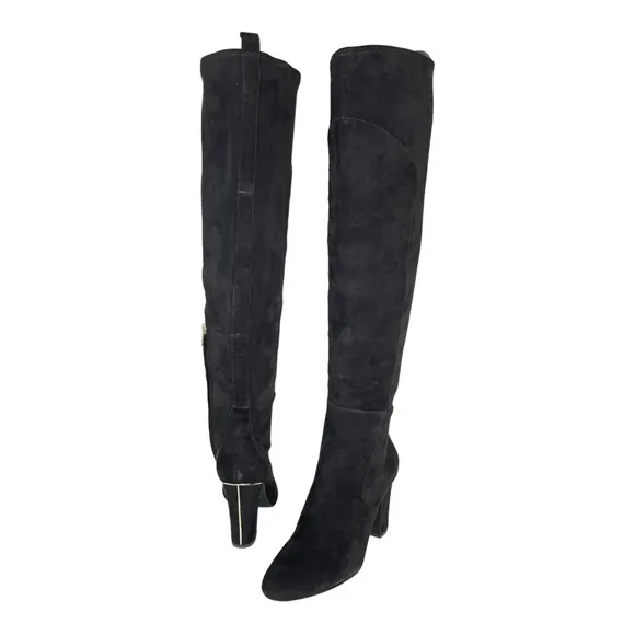 DKNY Sloane Black Suede Leather OTK Womens Boots Size 9.5M