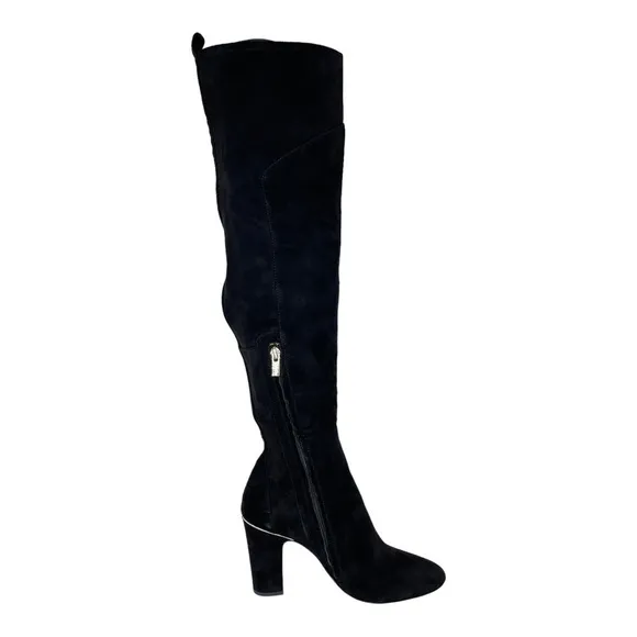 DKNY Sloane Black Suede Leather OTK Womens Boots Size 9.5M