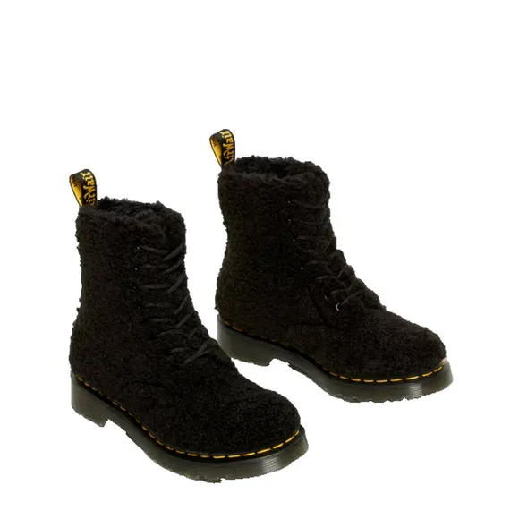 Doc Dr. Martens Women's Faux Fur Shearling Boots Black Size 10 Pascal New WO Box