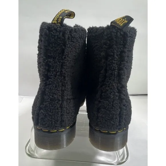 Doc Dr. Martens Women's Faux Fur Shearling Boots Black Size 10 Pascal New WO Box