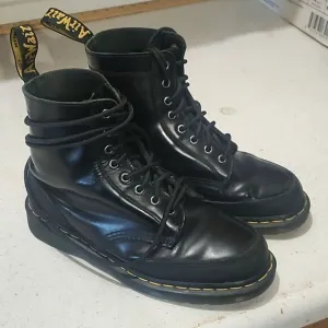 Doc Martens black leather boots Women's 9 men's grunge goth punk long laces