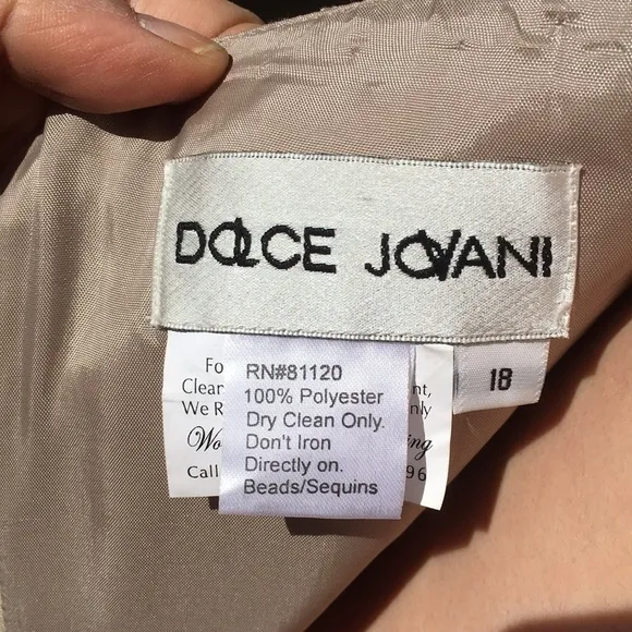 Dolce Jovani Gown in Gold Tuille/Beaded Bodice