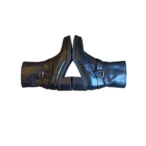 Dolce Vita Camros Women's Boots Size 11 Black Leather Moto Combat Lug Sole‎