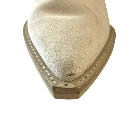 Dolce Vita Ivory Crochet Suede Size 7 Cowboy Boots NEW