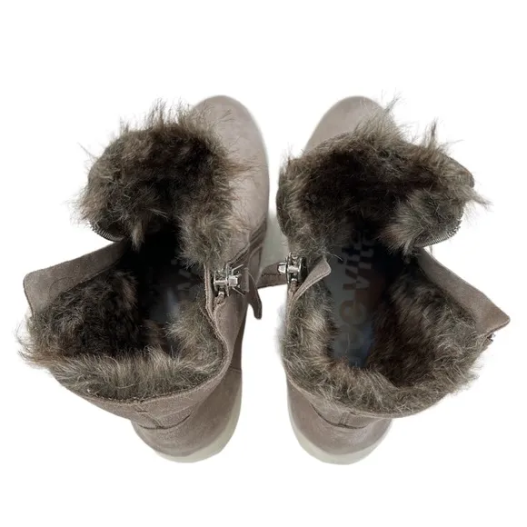 Dolce Vita Tulli Faux Fur Lined Taupe Suede Sneaker Boots Size 8.5