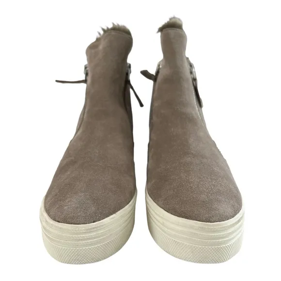 Dolce Vita Tulli Faux Fur Lined Taupe Suede Sneaker Boots Size 8.5