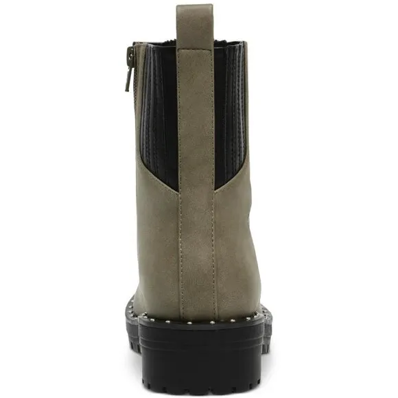 Dolce Vita Women'ss Oderra Faux Fur Ankle Combat &amp; Lace Up Boots Olive Green