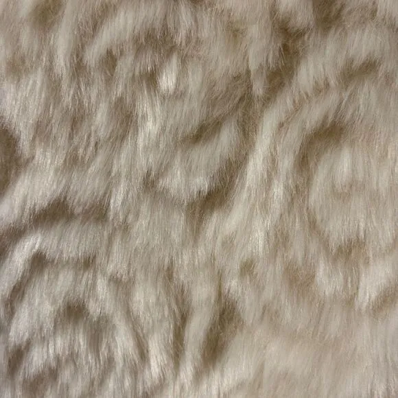 Dollhouse Cream Faux Fur Jacket | M | Y2K Mod Chevron Lined Short Coat