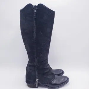 Donald J Pliner DEVI Reverse Calf Leather Boots Black Knee High Size 7.5