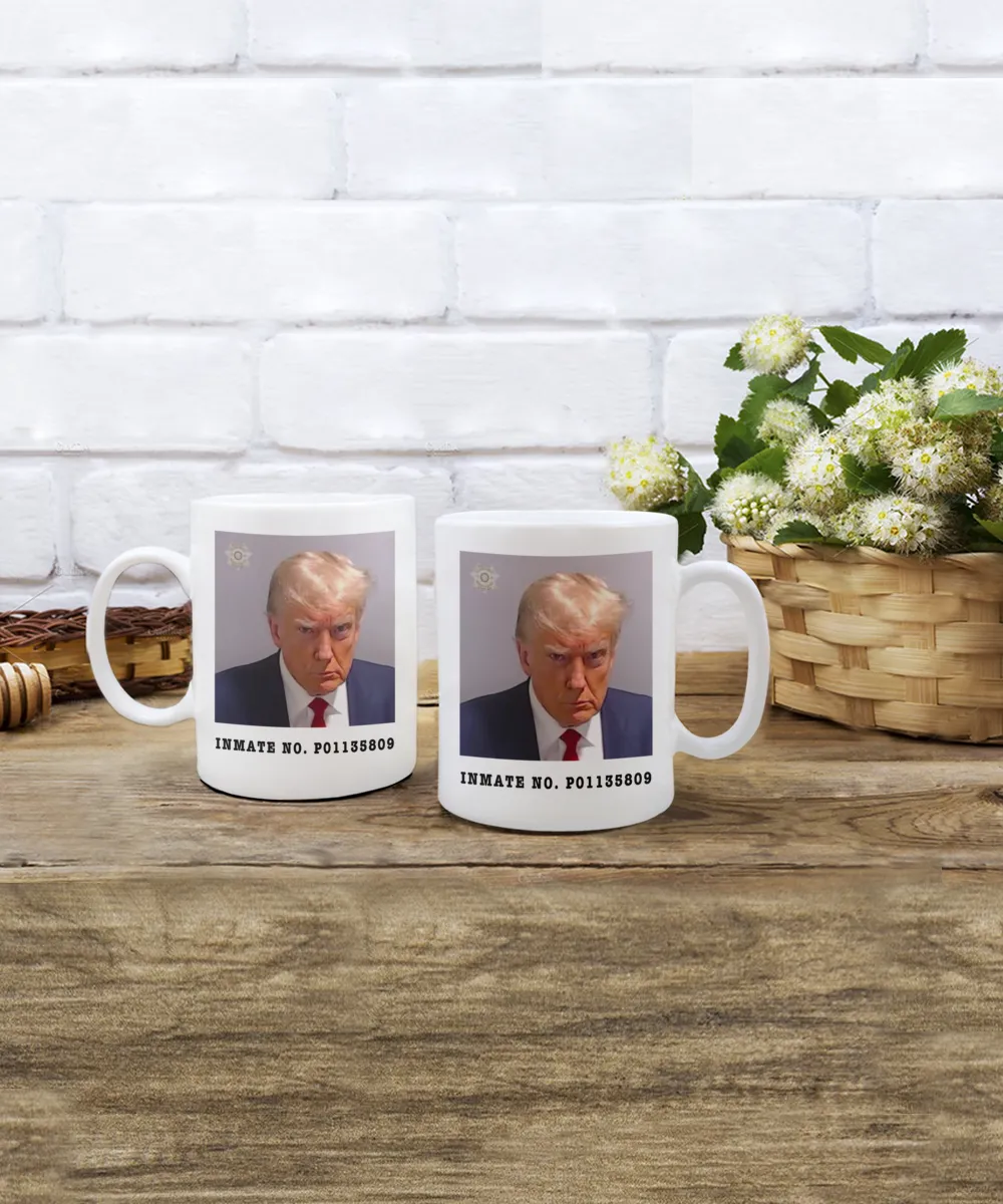 Donald Trump Mugshot Mug Election 2024 Coffee Cup Inmate No. P01135809