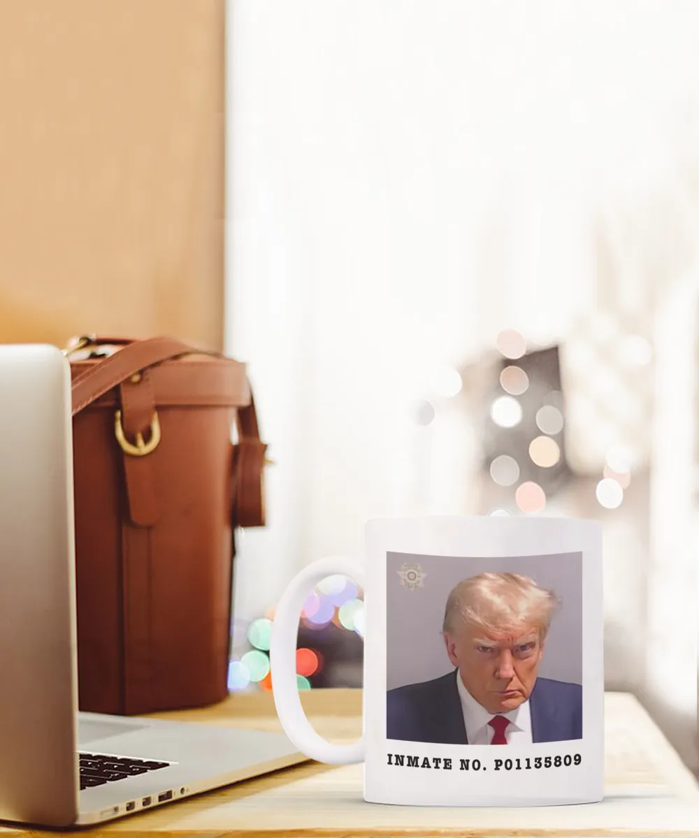 Donald Trump Mugshot Mug Election 2024 Coffee Cup Inmate No. P01135809