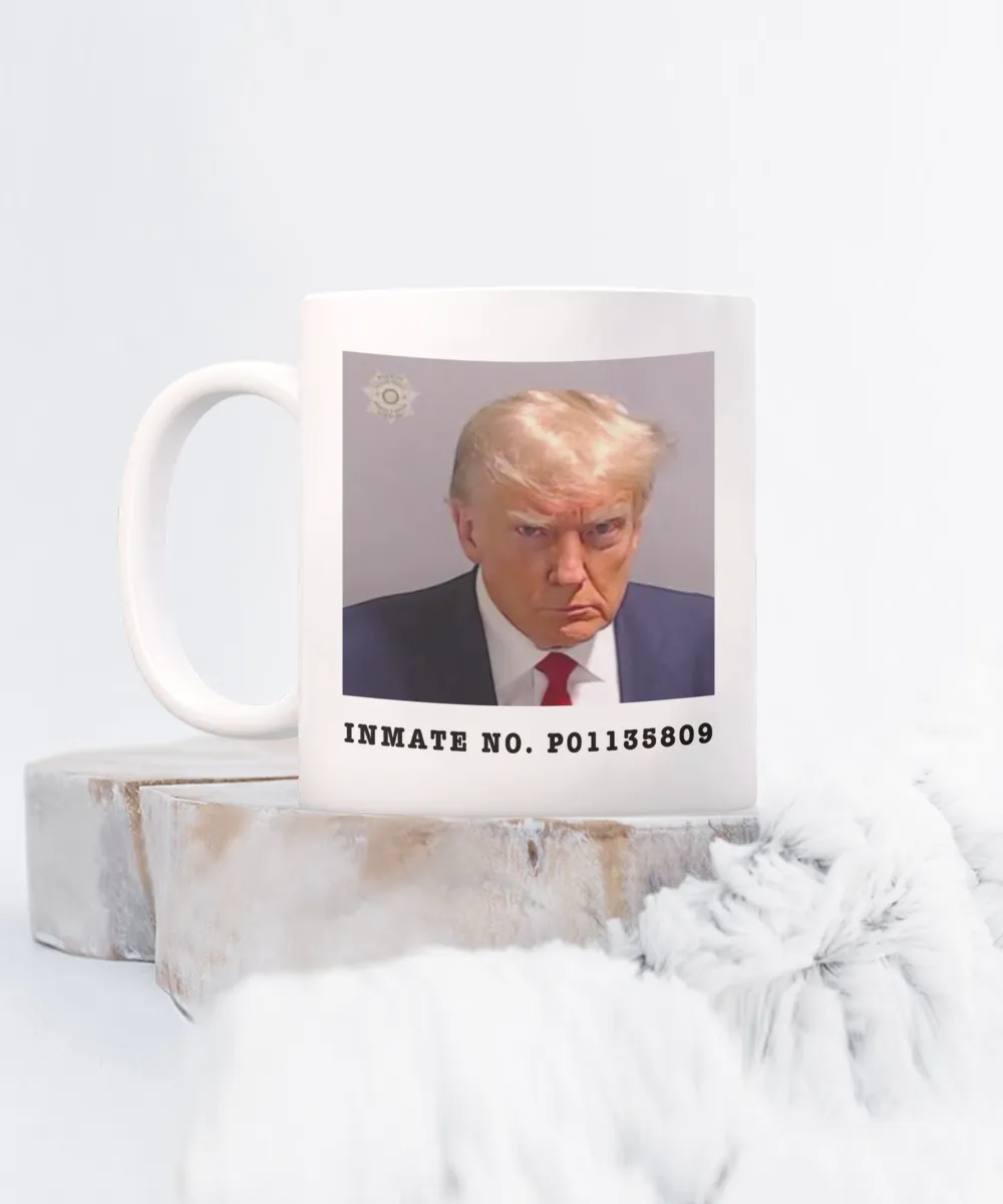 Donald Trump Mugshot Mug Election 2024 Coffee Cup Inmate No. P01135809