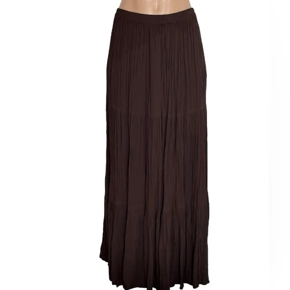 Double D Ranch Long Brown Pueblo Western Boot Skirt SZ S