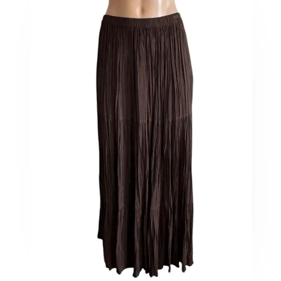 Double D Ranch Long Brown Pueblo Western Boot Skirt SZ S