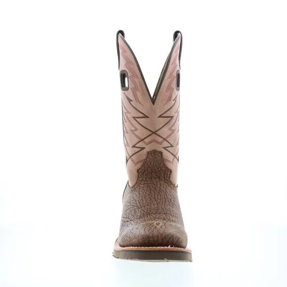 Double H Mens Clawson Wide Square Toe 12&quot; Brown Boots (NWT)