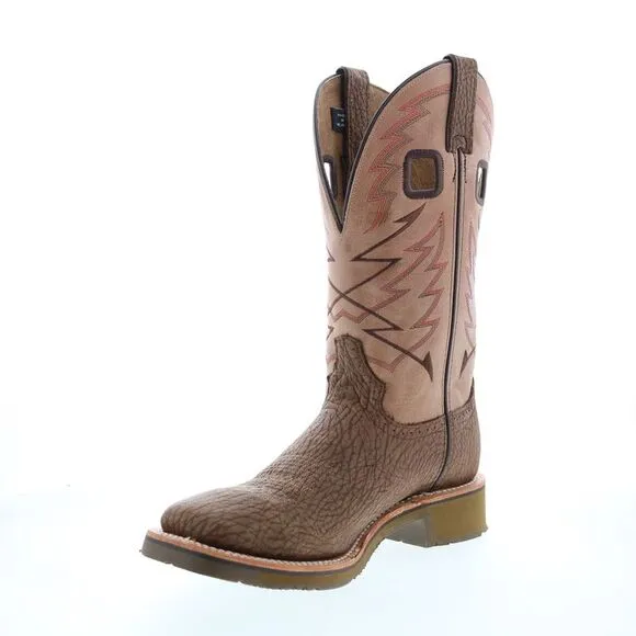 Double H Mens Clawson Wide Square Toe 12&quot; Brown Boots (NWT)