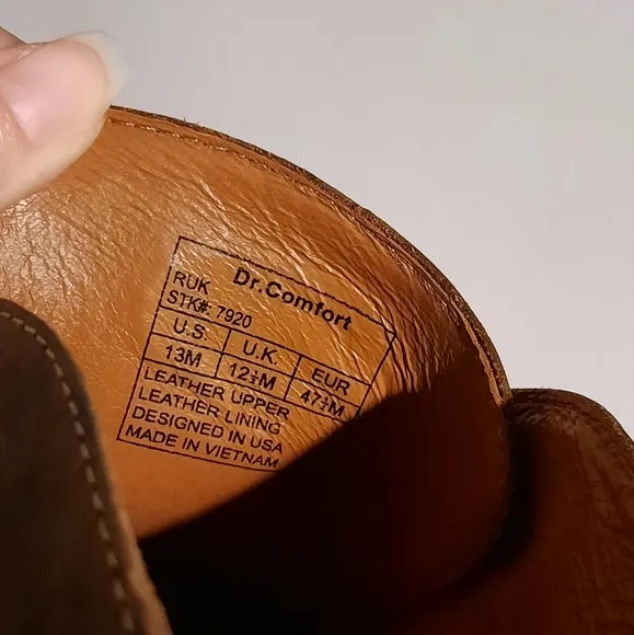 Dr. Comfort Boots Mens 13 Brown Leather Chukka Ruk Support Dress