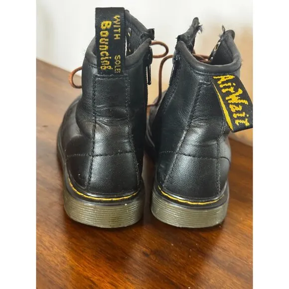 Dr. Martens 1460 J Glitter Silver &amp; Black Lace-Up Boots Youth Size 11 US kids