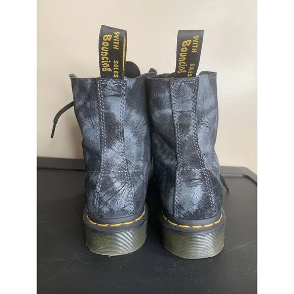 Dr. Martens 1460 Pascal Tie Dye Printed Suede Black 8‎ Eye Boots Women's Size 5