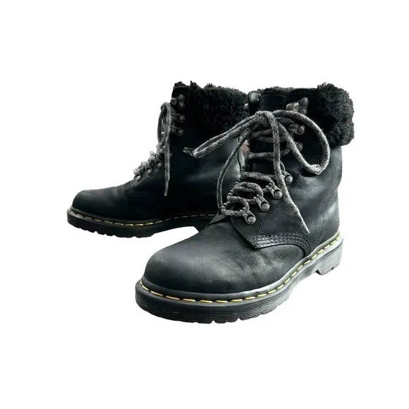 DR. MARTENS | 1460 Serena Faux Fur Collar Combat Boots
