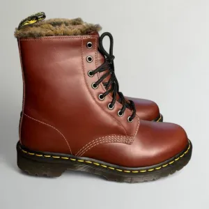 Dr. Martens 1460 Serena Faux Fur Lined Combat Boots in Abruzzo Waterproof