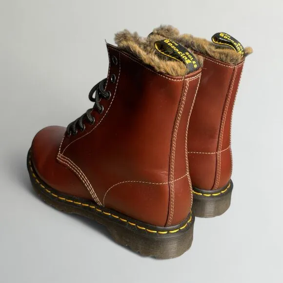 Dr. Martens 1460 Serena Faux Fur Lined Combat Boots in Abruzzo Waterproof