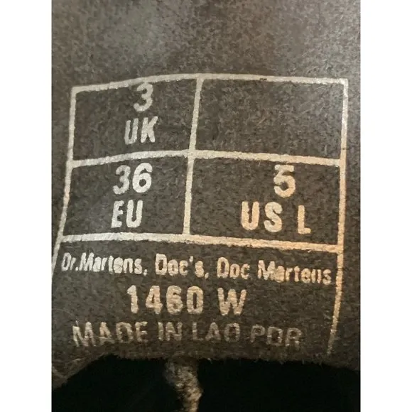 Dr. Martens 1460 W Faux-Croc Embossed‎ Black Ankle Boots Women’s Size 5