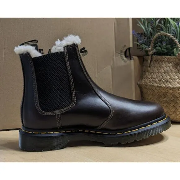 Dr. Martens 2976 Women's Leonore Faux Fur Lined Leather Chelsea Boots UK 6 NWT