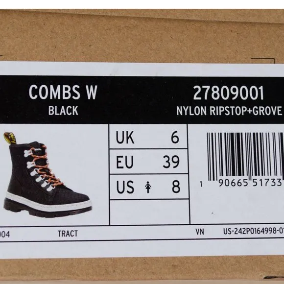 Dr. Martens Black Combs Ripstop Nylon Boots