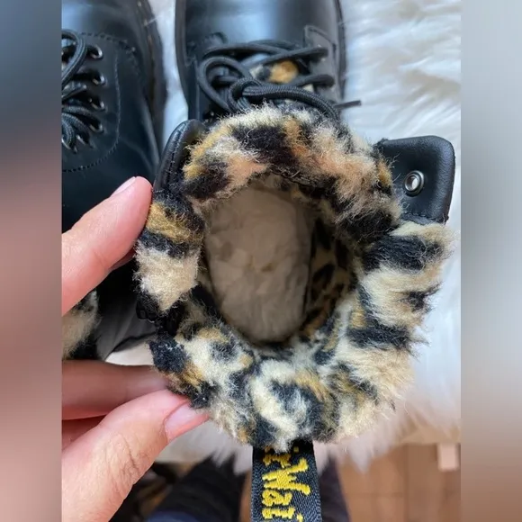 Dr. Martens Black Fur-Lined Women's Boots