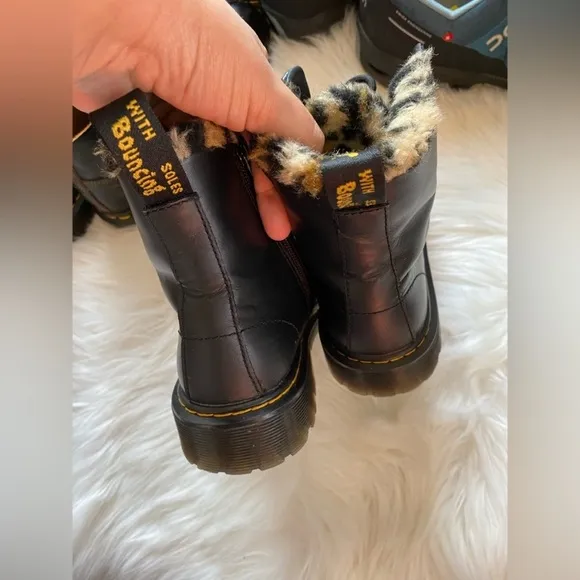 Dr. Martens Black Fur-Lined Women's Boots