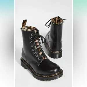 Dr. Martens Black Fur-Lined Women's Boots