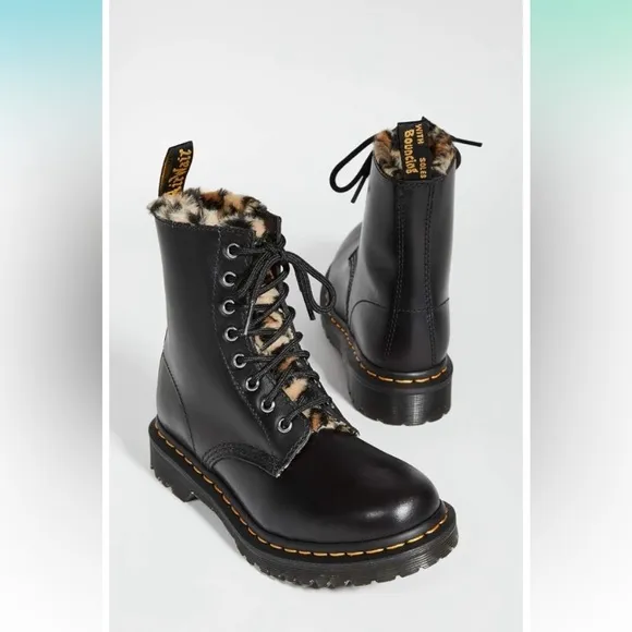 Dr. Martens Black Fur-Lined Women's Boots