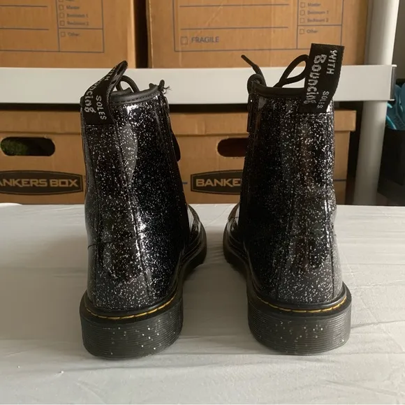 Dr. Martens Boots Cosmic Glitter Girls 6 Black 1460 Y Grunge Punk Y2K 90s