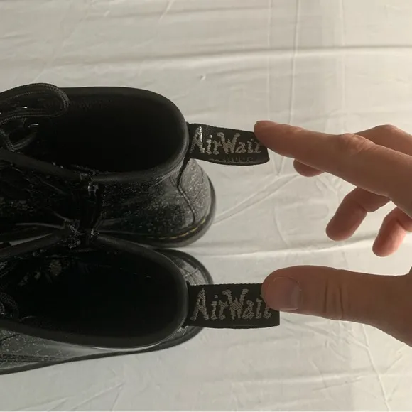 Dr. Martens Boots Cosmic Glitter Girls 6 Black 1460 Y Grunge Punk Y2K 90s