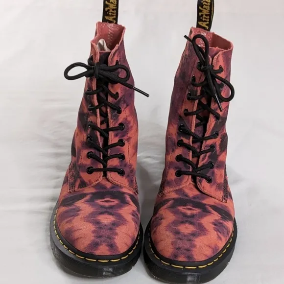 Dr. Martens Coral   Plum Pascal Tie Dye Combat Boots