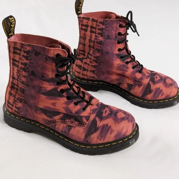 Dr. Martens Coral   Plum Pascal Tie Dye Combat Boots