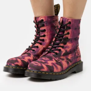 Dr. Martens Coral   Plum Pascal Tie Dye Combat Boots